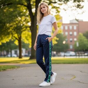 Without Walls Track Pants Womens XS Navy Blue Excellent Snap Side Stripe Active